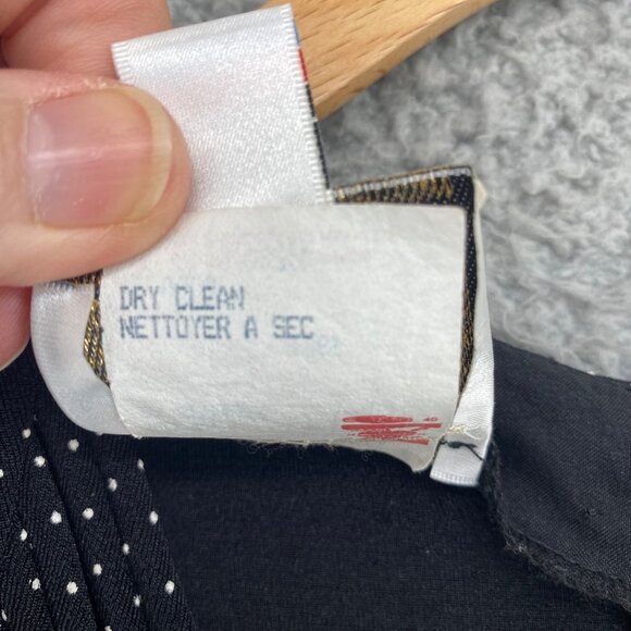 Joseph Ribkoff Dress Womens 8 Black Swiss Dot Bodice Maxi Short Sleeves Stretch - Picture 7 of 11